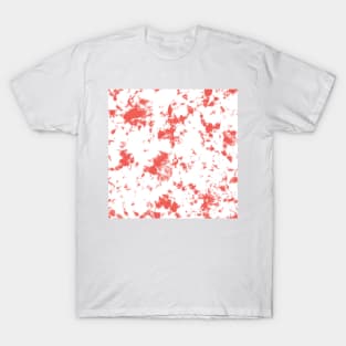 Coral red and white marble - Tie-Dye Shibori Texture T-Shirt